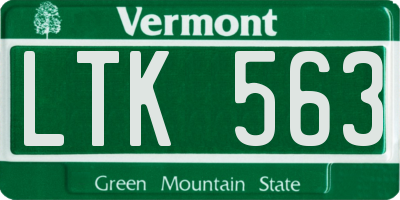 VT license plate LTK563
