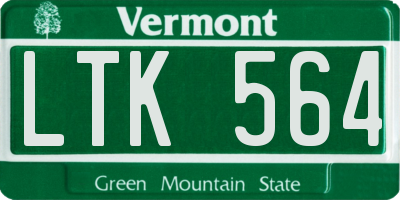 VT license plate LTK564