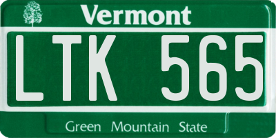 VT license plate LTK565