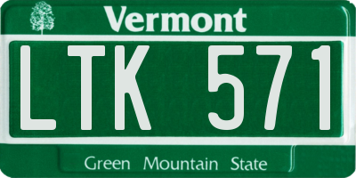 VT license plate LTK571