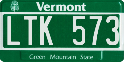 VT license plate LTK573