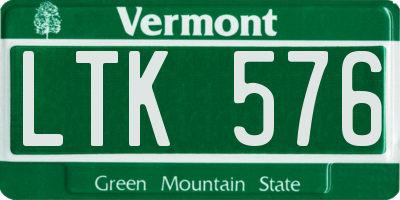 VT license plate LTK576