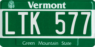 VT license plate LTK577