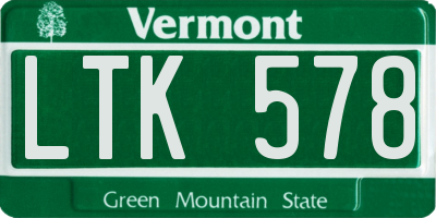 VT license plate LTK578