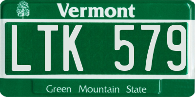VT license plate LTK579