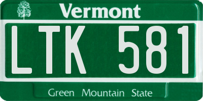 VT license plate LTK581