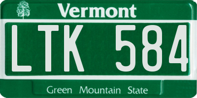 VT license plate LTK584