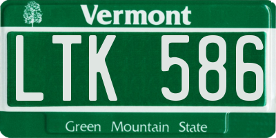 VT license plate LTK586