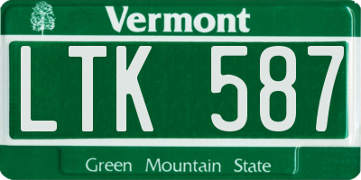 VT license plate LTK587