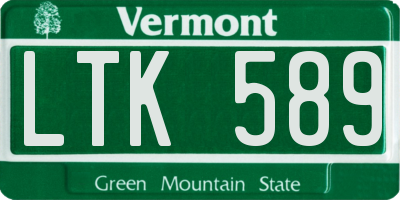 VT license plate LTK589