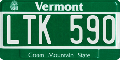 VT license plate LTK590