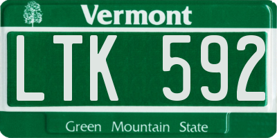 VT license plate LTK592