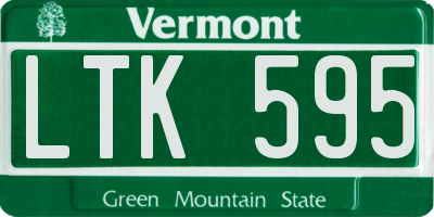 VT license plate LTK595