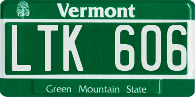 VT license plate LTK606