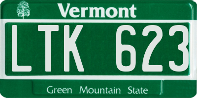VT license plate LTK623
