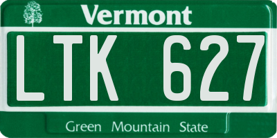 VT license plate LTK627