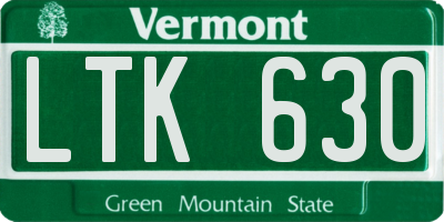 VT license plate LTK630