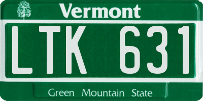 VT license plate LTK631