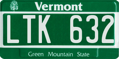 VT license plate LTK632