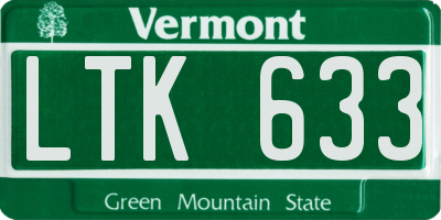 VT license plate LTK633
