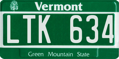 VT license plate LTK634