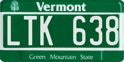 VT license plate LTK638