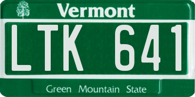 VT license plate LTK641