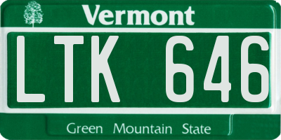 VT license plate LTK646