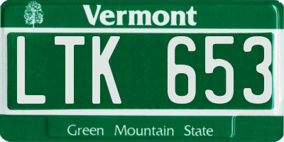 VT license plate LTK653
