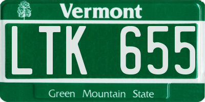 VT license plate LTK655