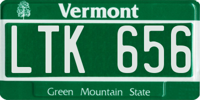 VT license plate LTK656