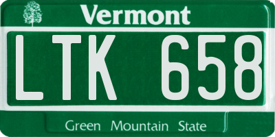 VT license plate LTK658