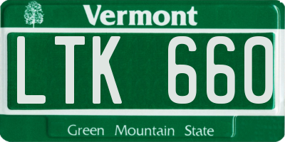 VT license plate LTK660