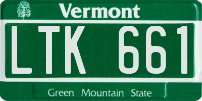 VT license plate LTK661