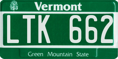 VT license plate LTK662