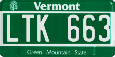 VT license plate LTK663