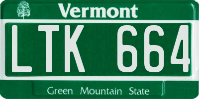 VT license plate LTK664
