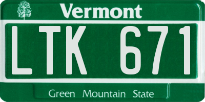 VT license plate LTK671