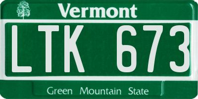 VT license plate LTK673