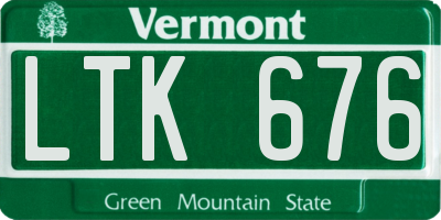 VT license plate LTK676