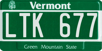 VT license plate LTK677