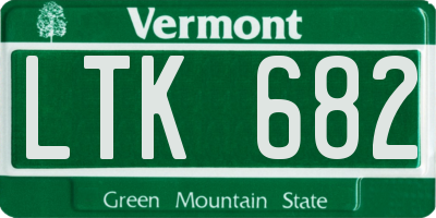 VT license plate LTK682