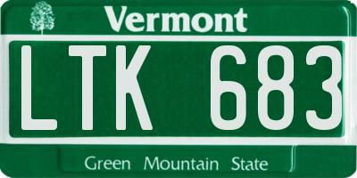VT license plate LTK683
