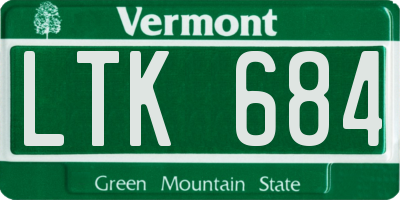 VT license plate LTK684