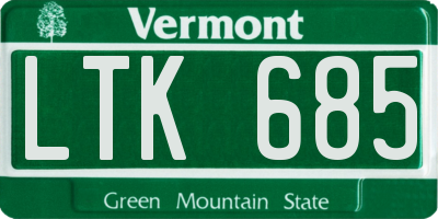 VT license plate LTK685