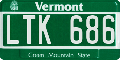 VT license plate LTK686