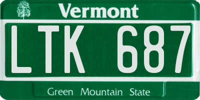 VT license plate LTK687