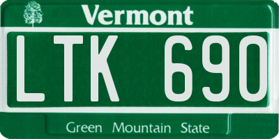 VT license plate LTK690