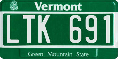VT license plate LTK691