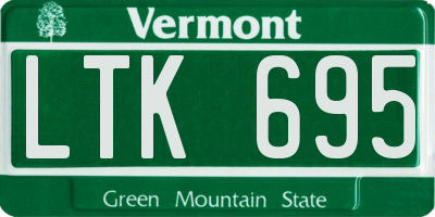 VT license plate LTK695